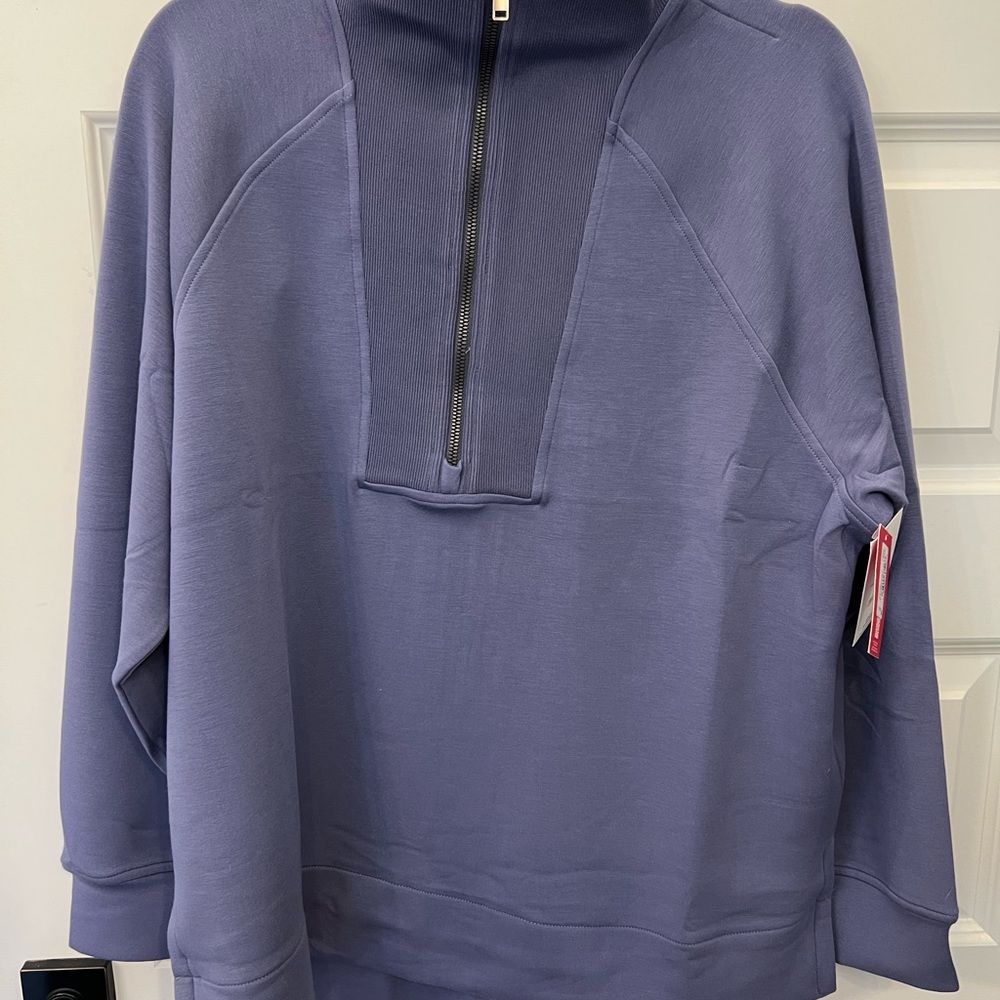 SPANX Women’s  Lavender Zip-Up Sweater